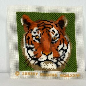 Sunset Designs Needlepoint Tiger By Nancy Carlson- Completed